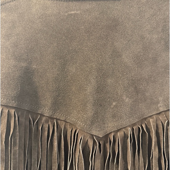 Of Two Minds Charcoal Suede Fringe Jacket - Picture 8 of 12